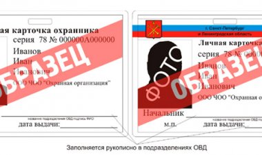 Об утверждении Порядка выдачи личной карточки охранника